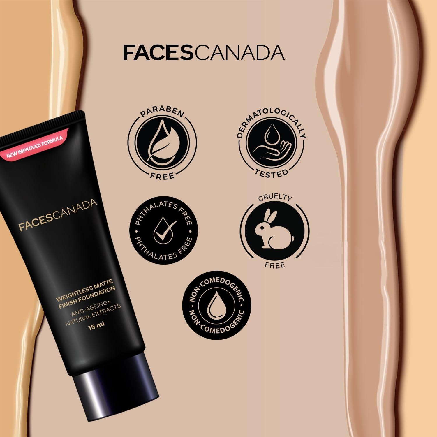 Base Mate Ligera FACESCANADA 15ml - Cobertura Completa Antienvejecimiento