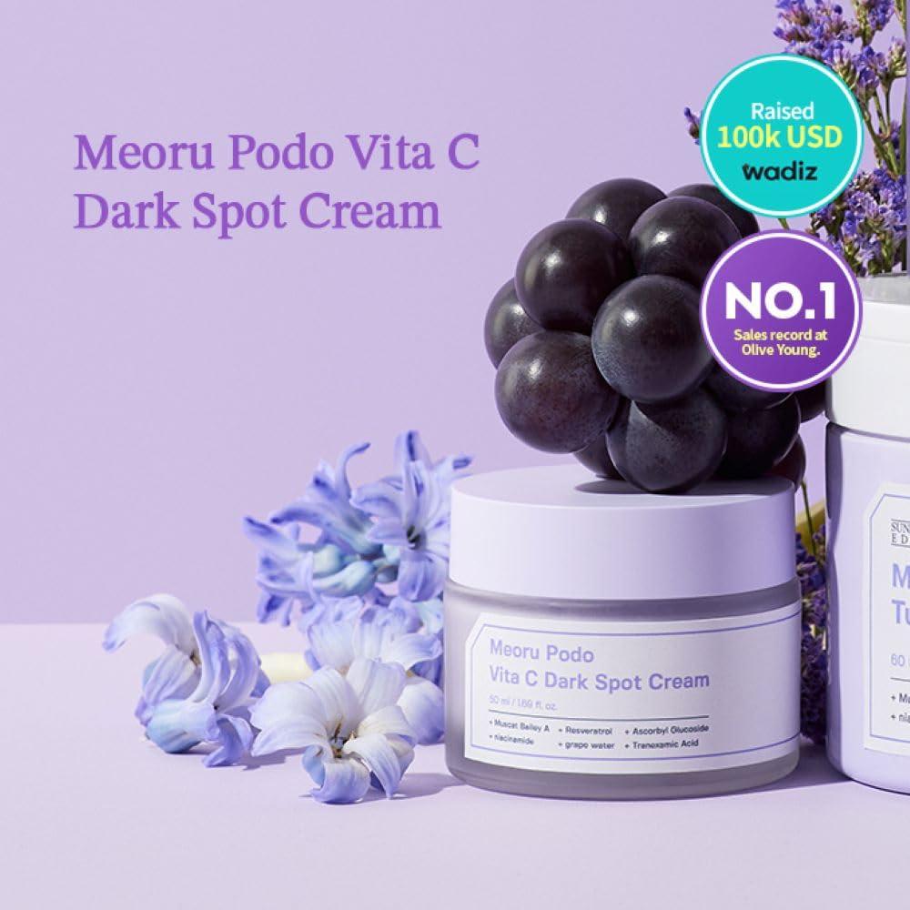 Crema Iluminadora Facial Meoru Podo Vita C 168g | Hidratante con Vitamina C, Niacinamida y Ácido Hialurónico