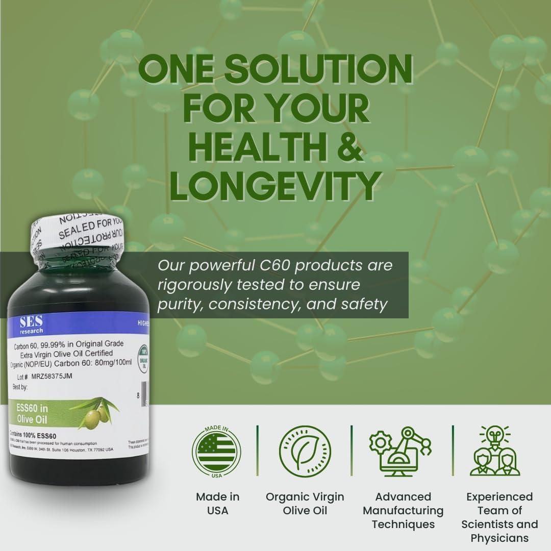 Suplemento Nootrópico SES Research C60 99.99% en Aceite de Oliva