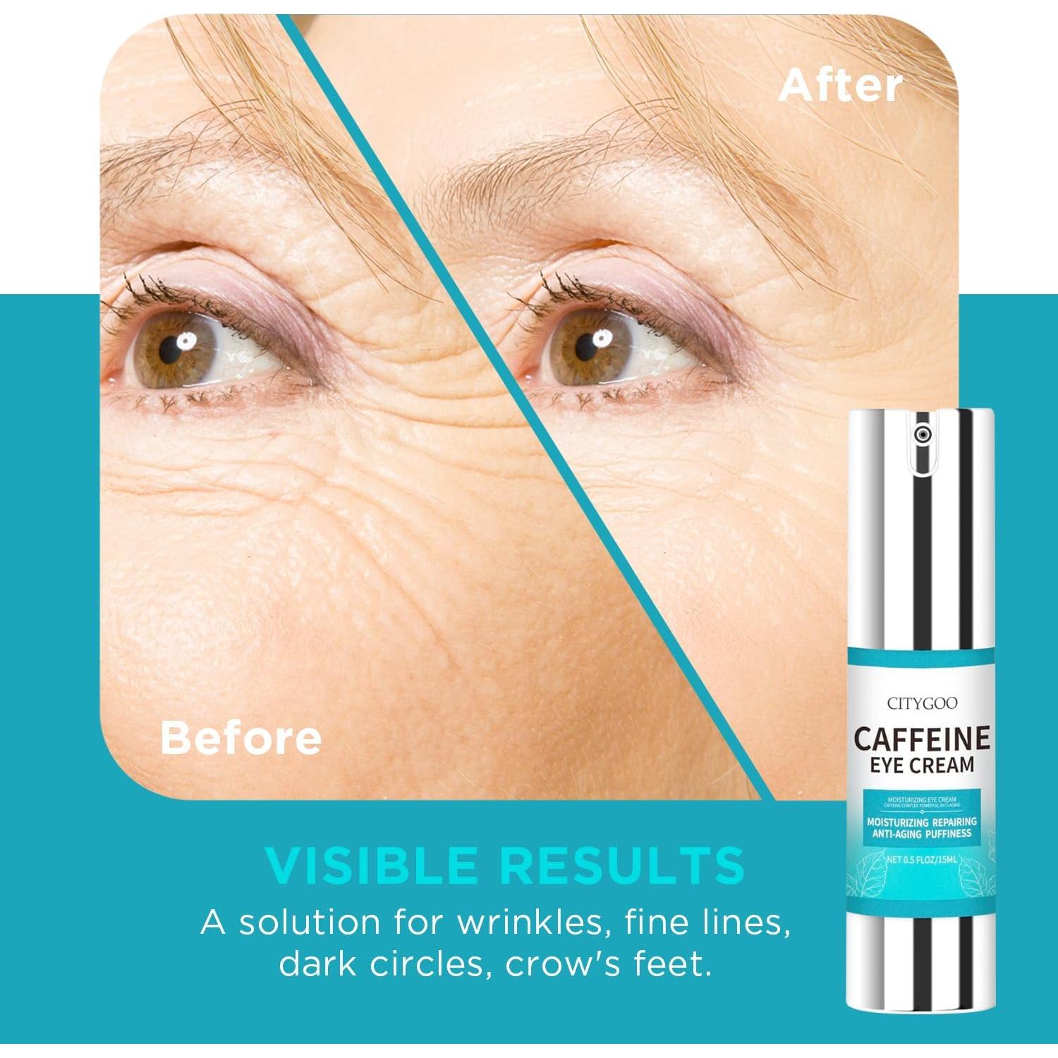 Crema para Ojos CITYGOO con Cafeína 50g - Antiarrugas y Hidratante