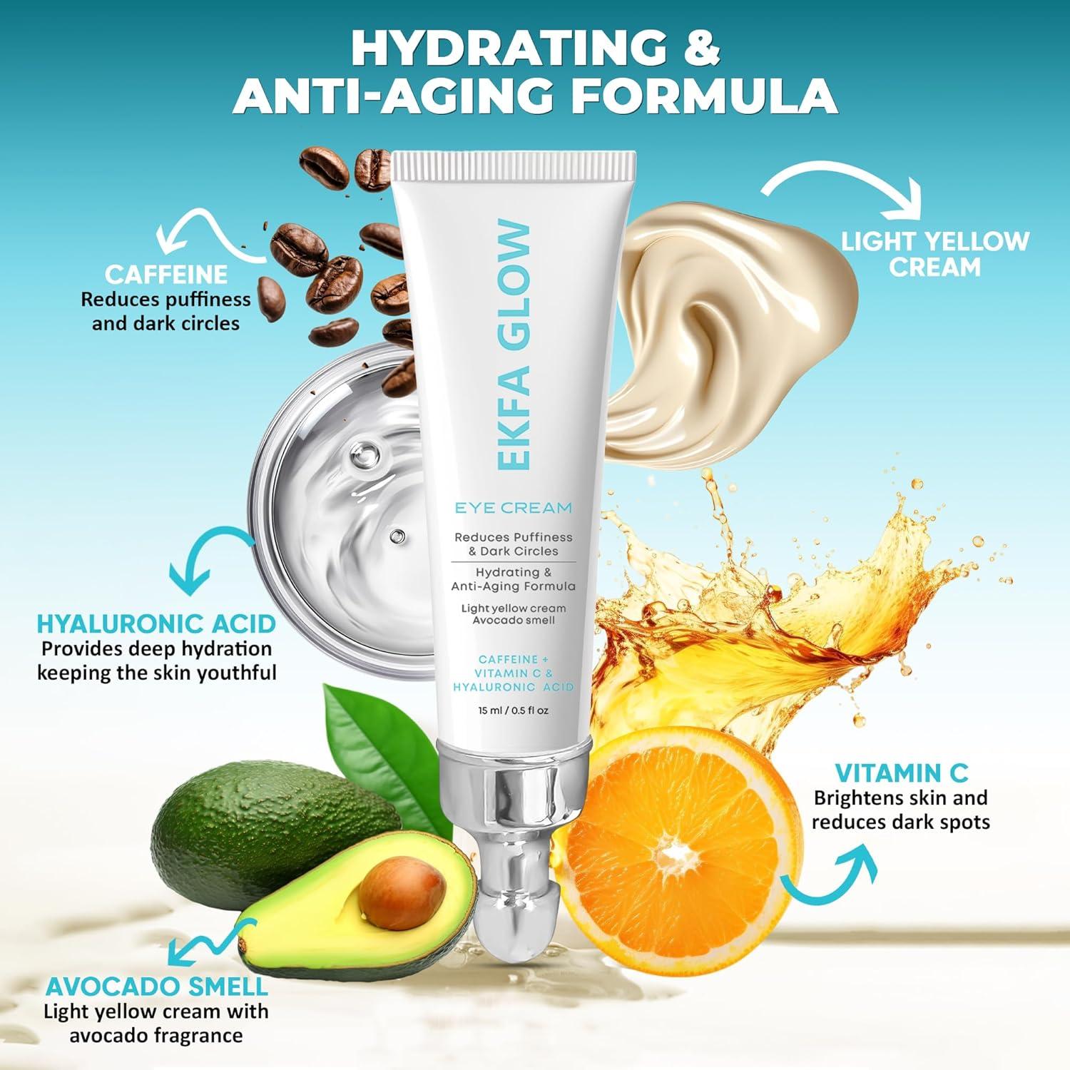 Crema para los Ojos EKFA Glow 15ml - Antienvejecimiento Hidratante