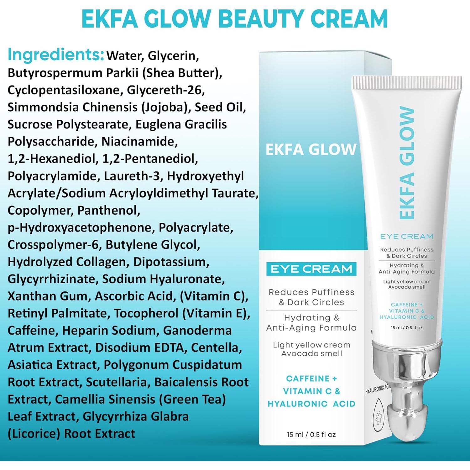 Crema para los Ojos EKFA Glow 15ml - Antienvejecimiento Hidratante