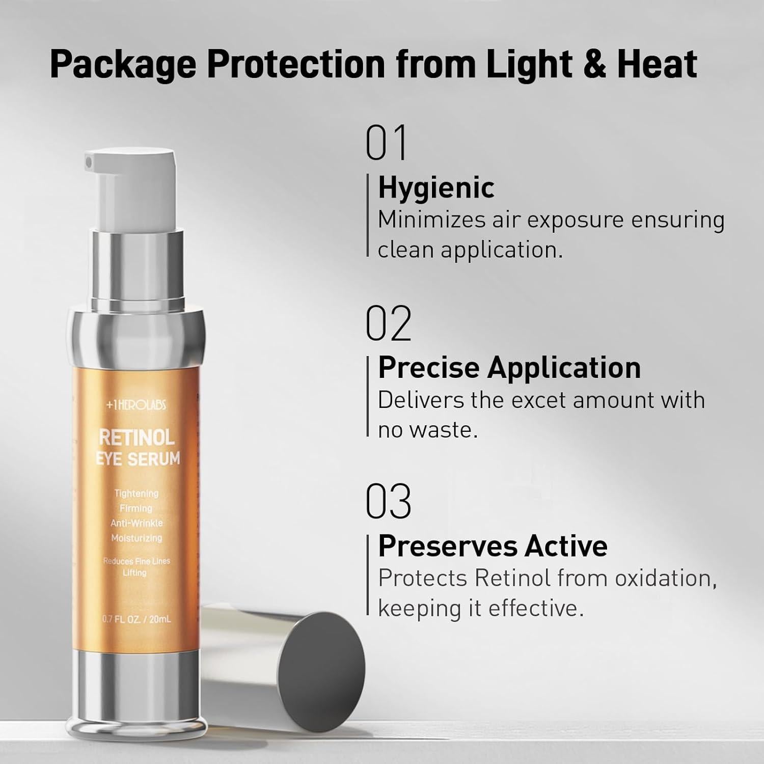 Crema para los Ojos 1HEROLABS con Retinol y Niacinamida 20.99 ml