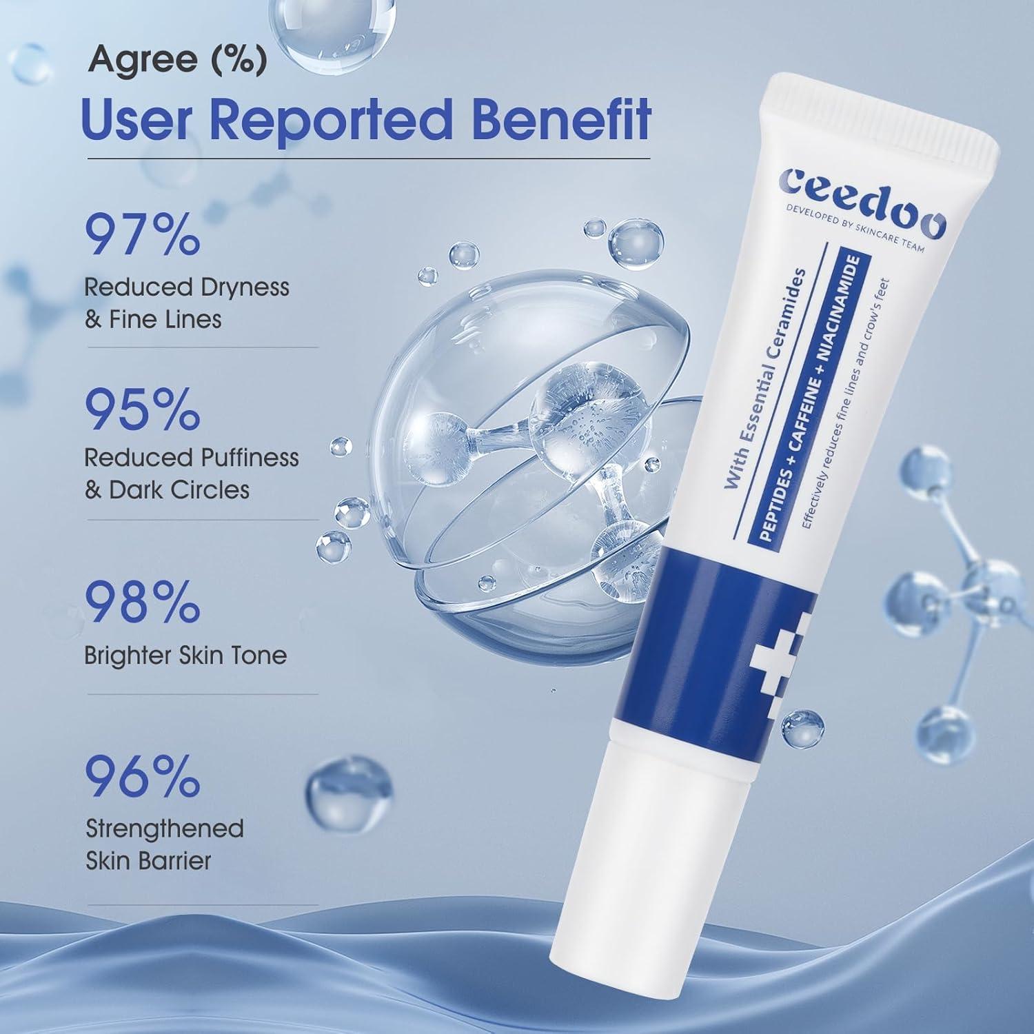 Crema para Ojos Antiarrugas Ceedoo con Ceramidas y Cafeína 14g