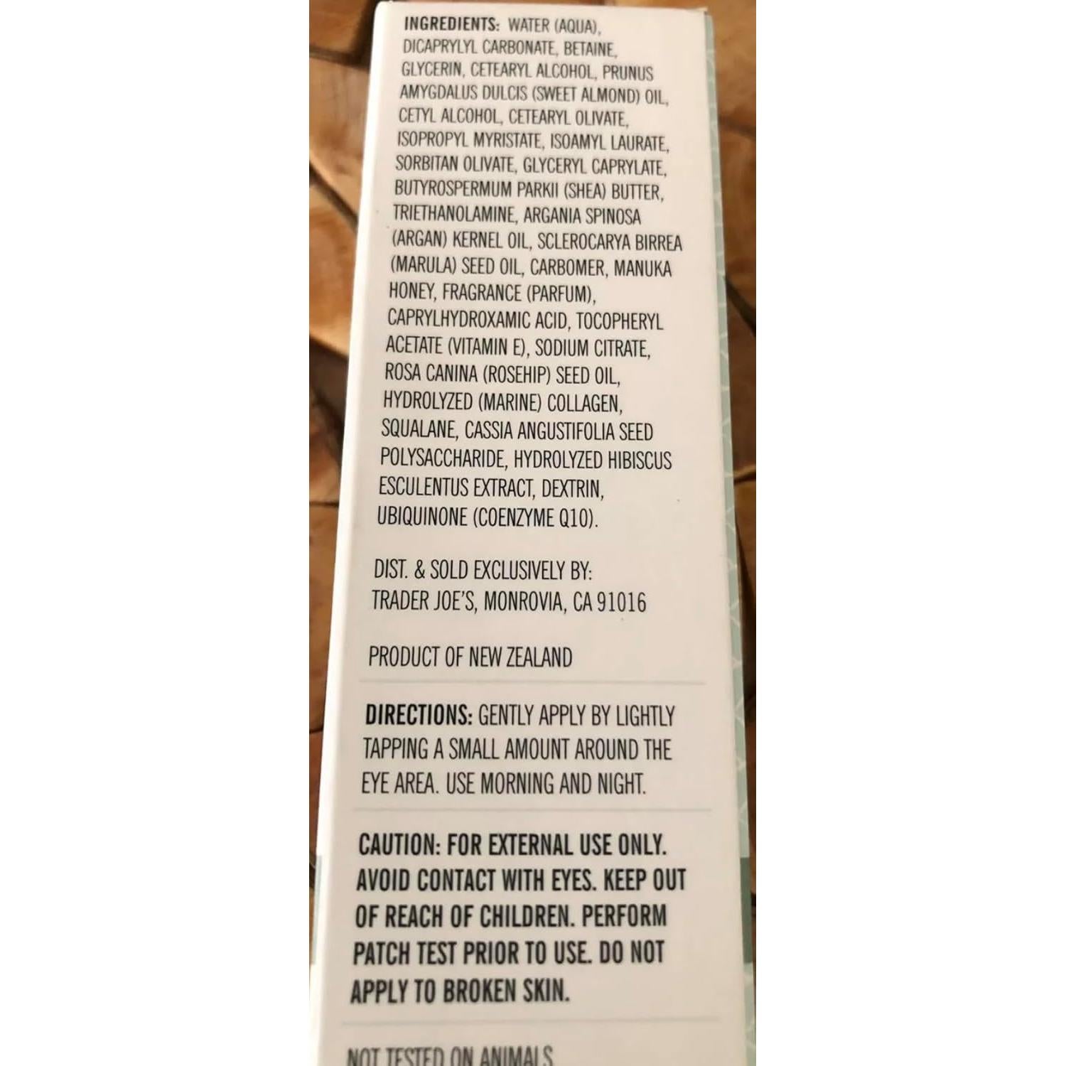 Crema Hidratante para Ojos Trader Joe's 30ml Colágeno CoQ10