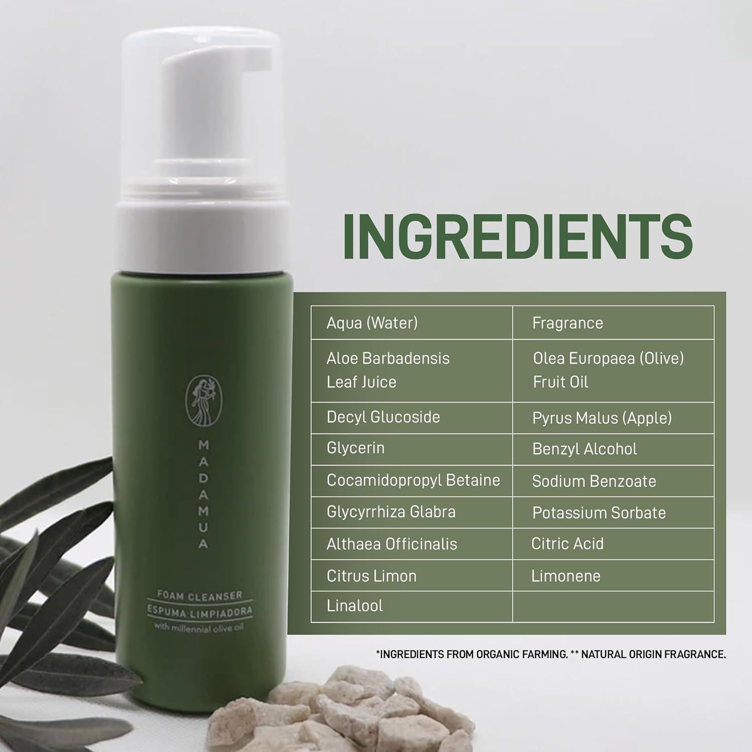 Limpiador Facial Espumoso Orgánico MADAMUA 220g - Hidratante