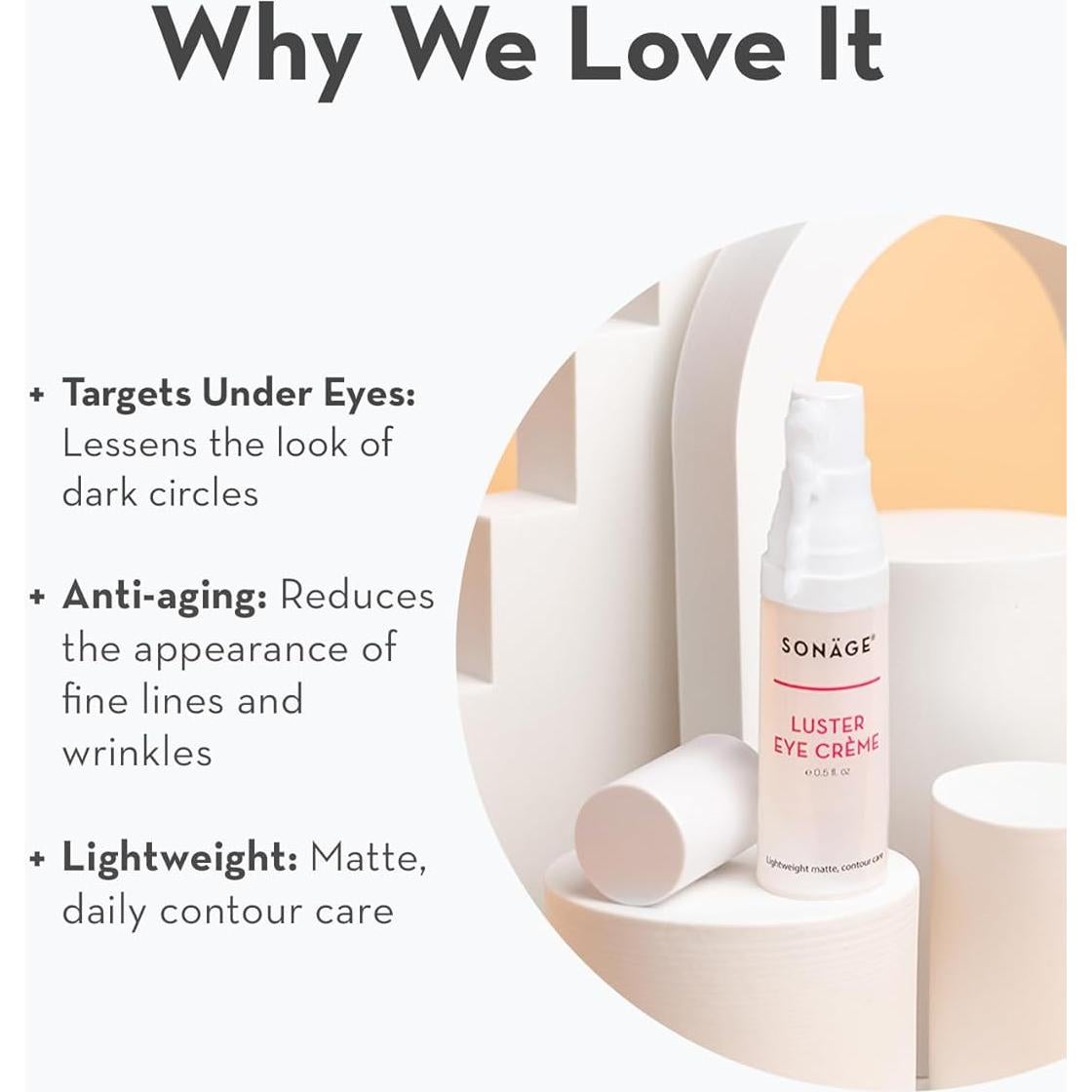 Crema para Ojos Luster Sonage - Antiarrugas y Ojeras 50g