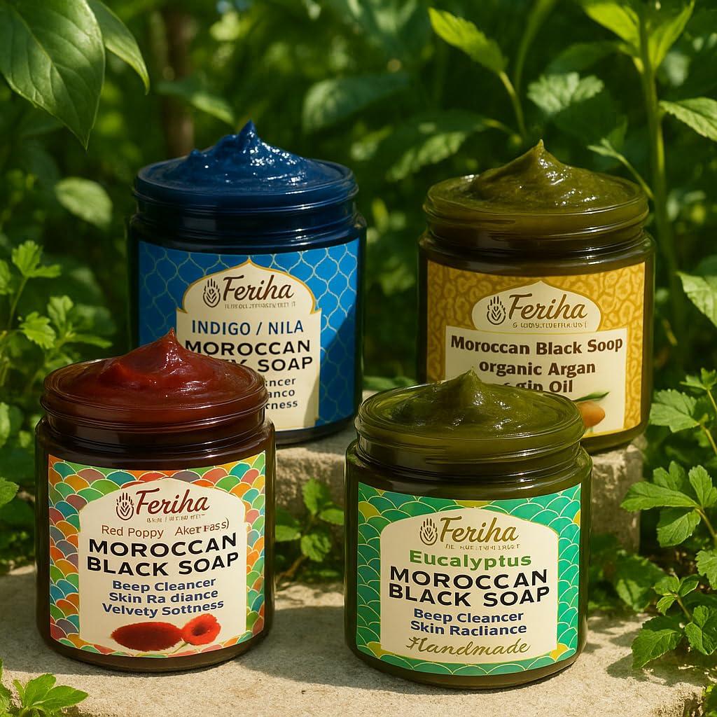 Jabón Negro Marroquí Feriha con Eucalipto - Exfoliante 198g