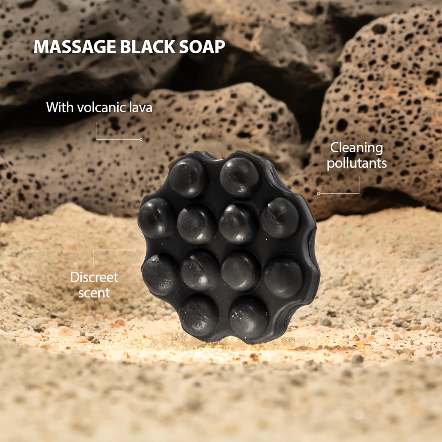Jabón Negro Volcánico Santo Volcano 110g - Exfoliante Facial y Corporal