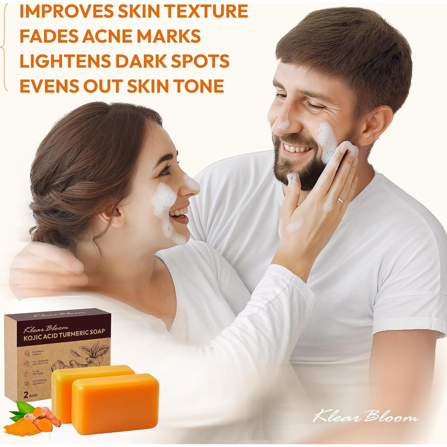 Jabón Aclarador KlearBloom con Ácido Kójico y Cúrcuma 210g