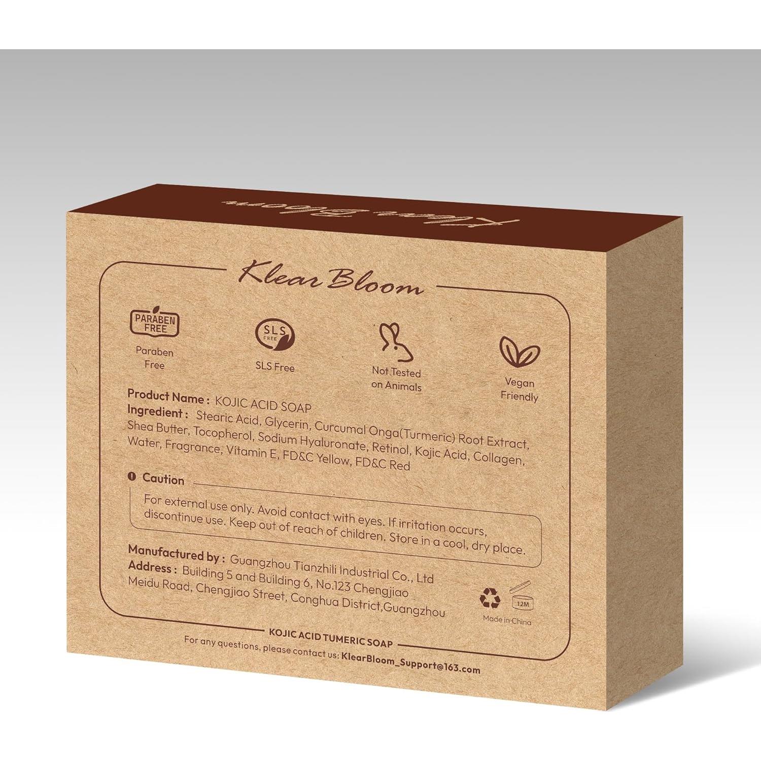 Jabón Aclarador KlearBloom con Ácido Kójico y Cúrcuma 210g