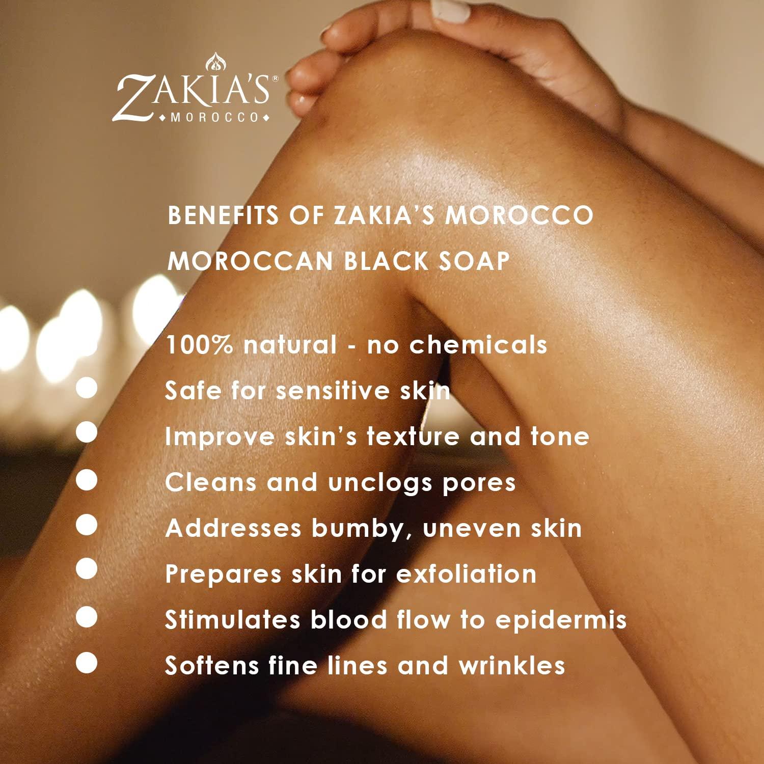 Jabón Negro Marroquí Zakia Ámbar Musk 226g - Exfoliante Natural