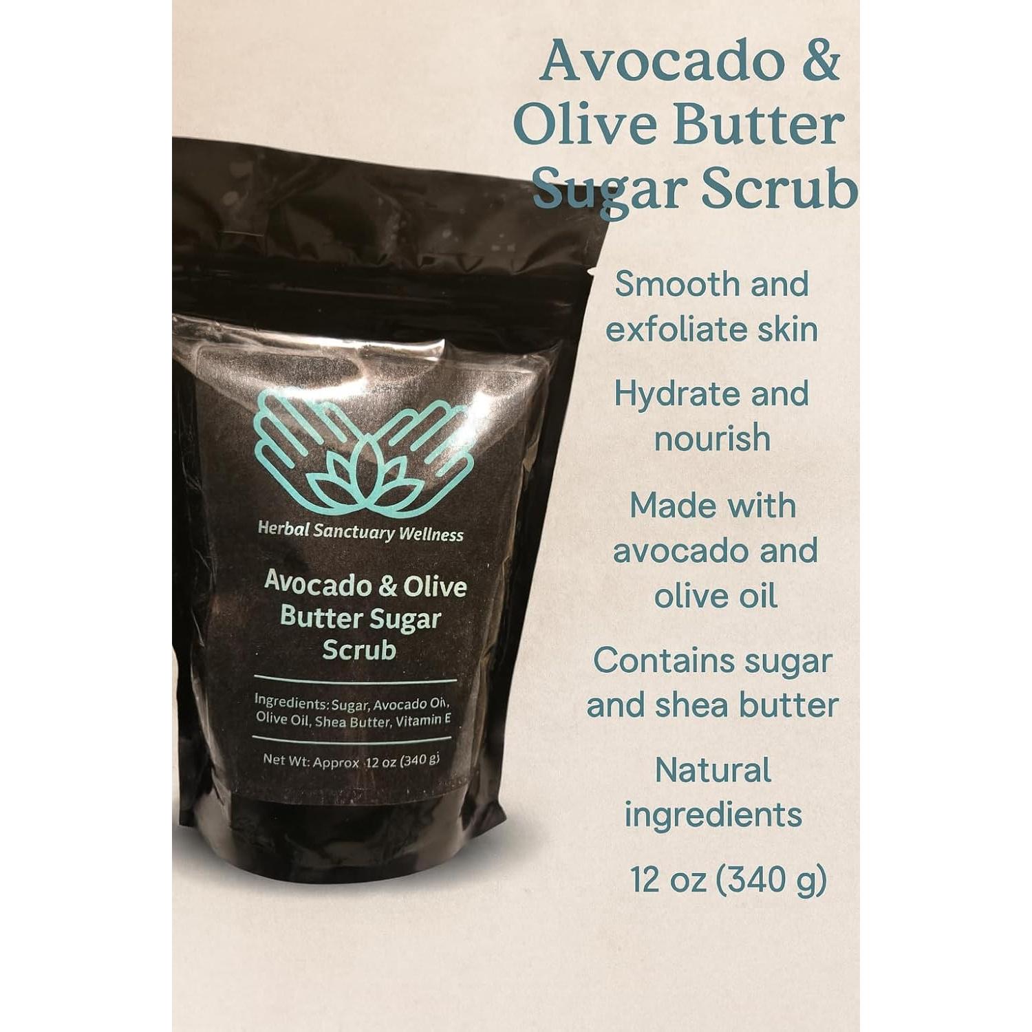 Exfoliante Corporal Herbal Sanctuary 340g - Azúcar y Aguacate