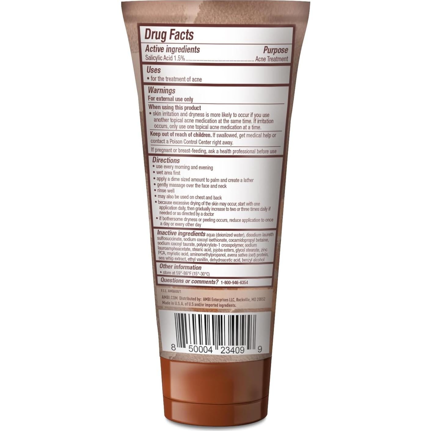 Limpiador Facial Exfoliante Ambi Even & Clear 142g Ácido Salicílico