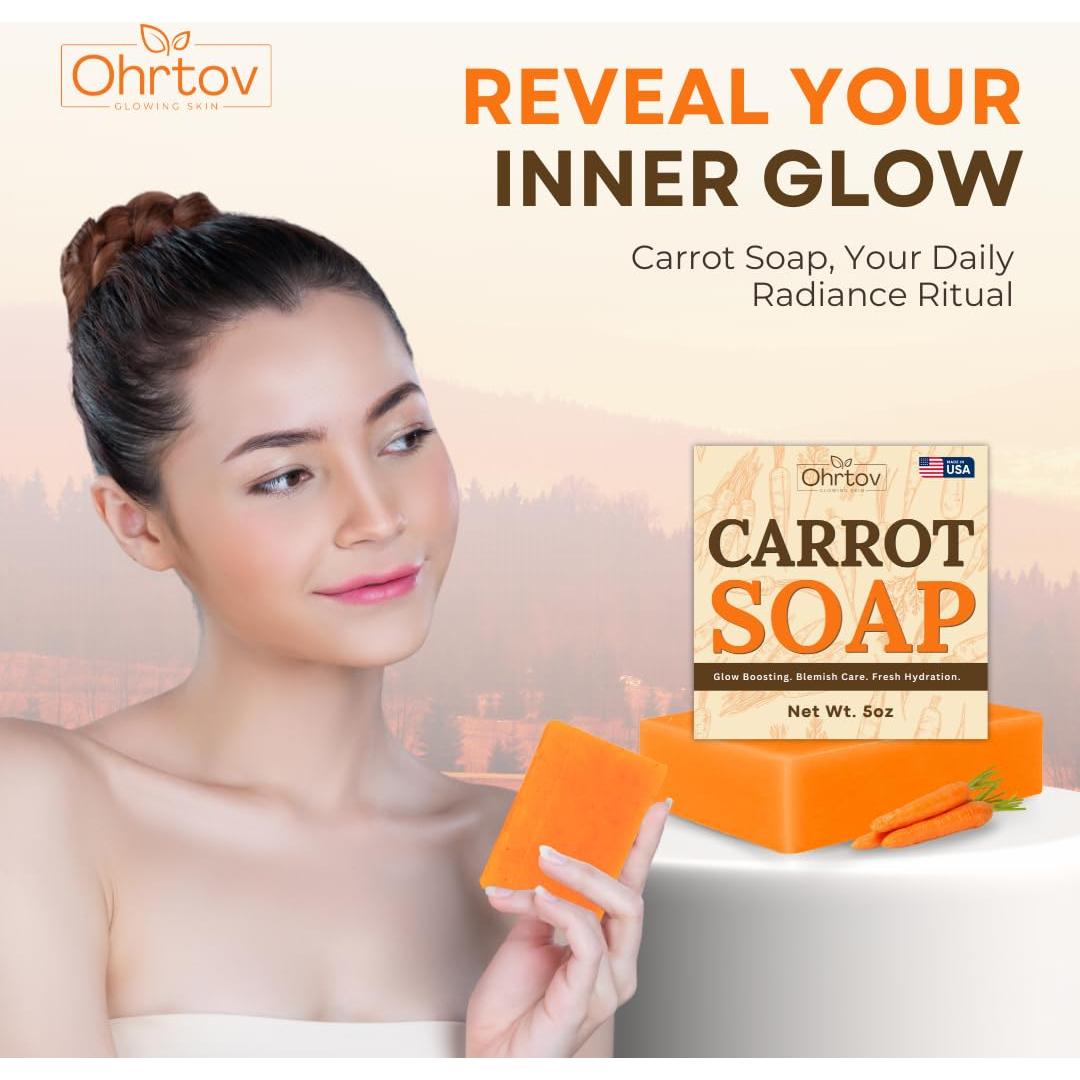 Jabón de Zanahoria Ohrtov - Limpiador Facial Natural 159g