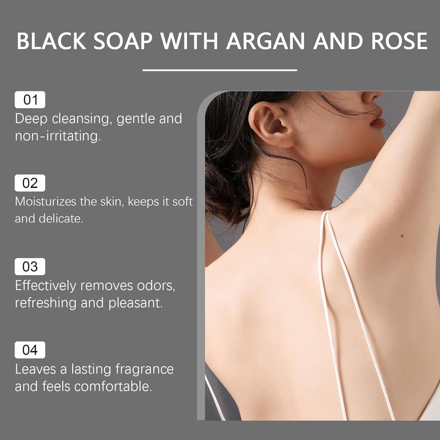 Jabón Negro Marroquí HuaQing 207 ml Hidratante y Exfoliante