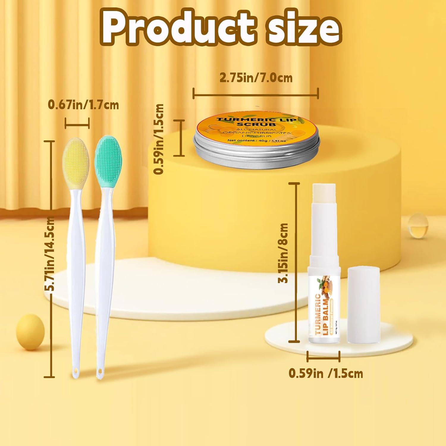 Juego de 4 Exfoliantes Labiales de Cúrcuma y Bálsamo Labial