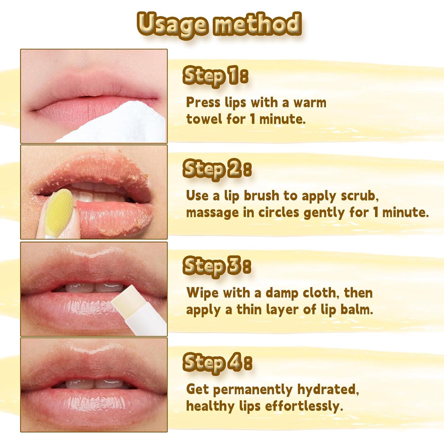 Juego de 4 Exfoliantes Labiales de Cúrcuma y Bálsamo Labial