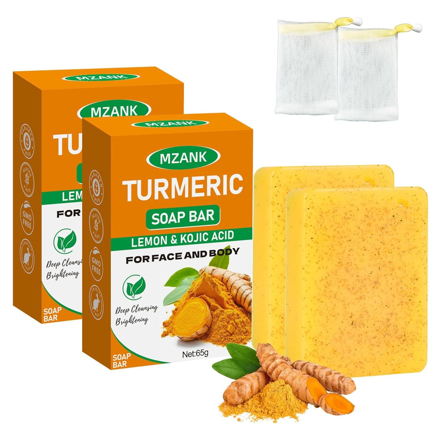 Jabón Aclarante de Cúrcuma MZANK - 100g para Manchas Oscuras