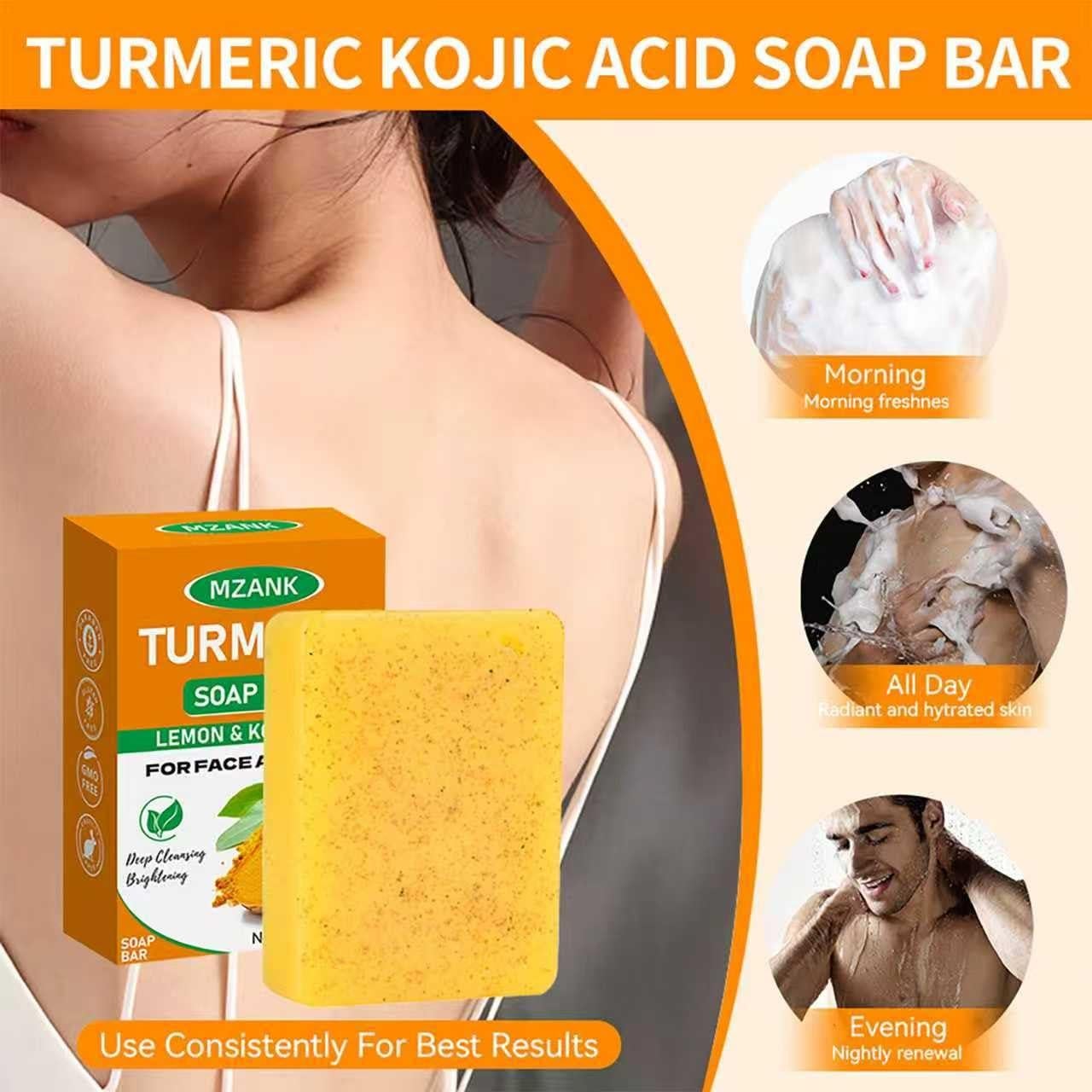 Jabón Aclarante de Cúrcuma MZANK - 100g para Manchas Oscuras