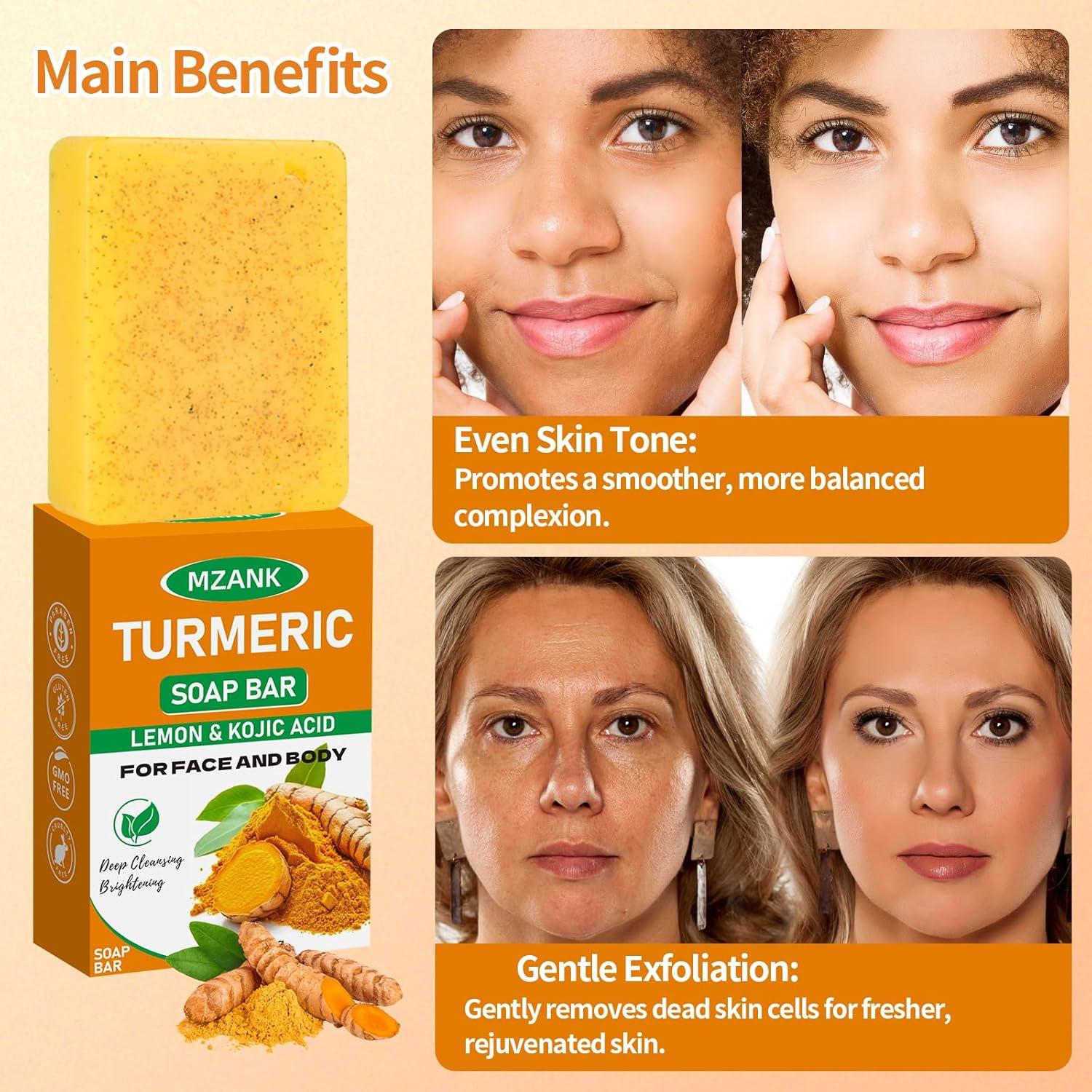 Jabón Aclarante de Cúrcuma MZANK - 100g para Manchas Oscuras