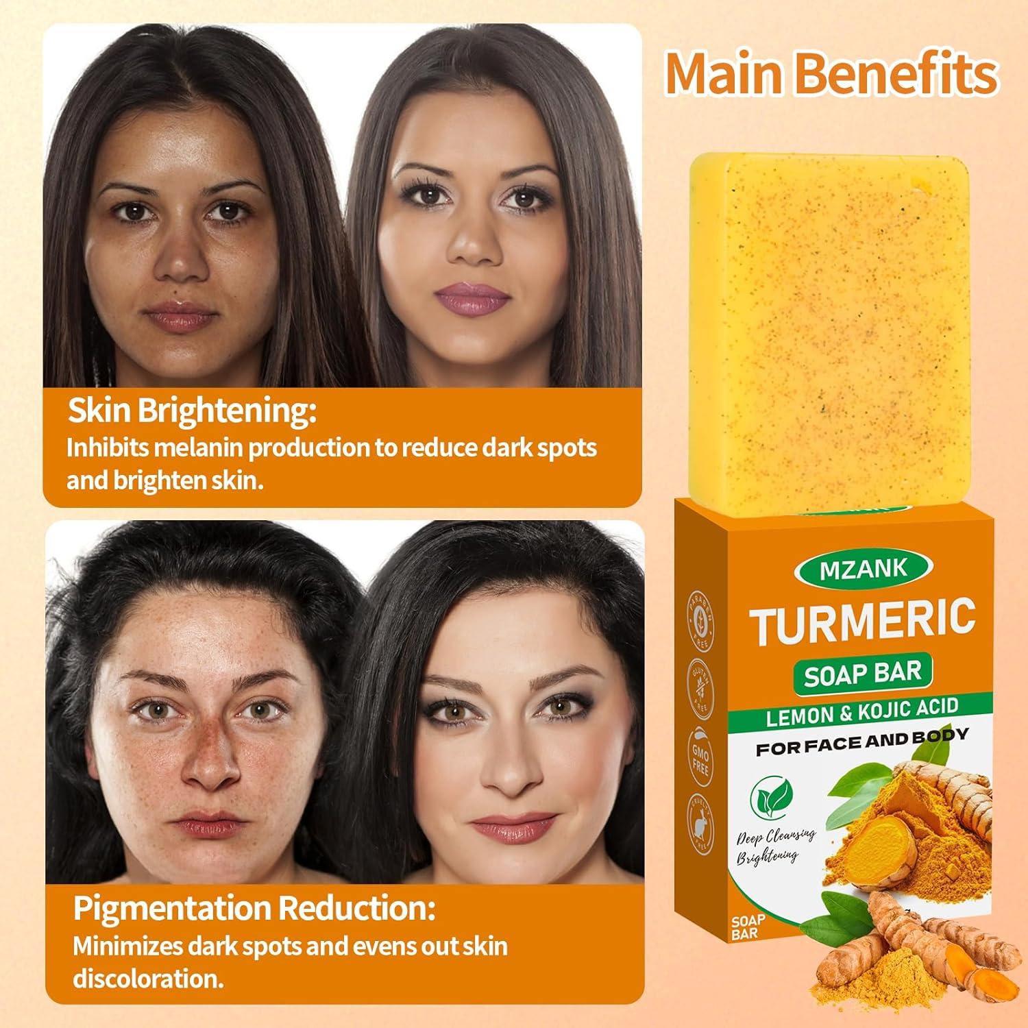 Jabón Aclarante de Cúrcuma MZANK - 100g para Manchas Oscuras