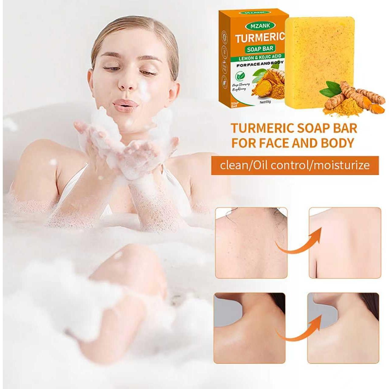 Jabón Aclarante de Cúrcuma MZANK - 100g para Manchas Oscuras