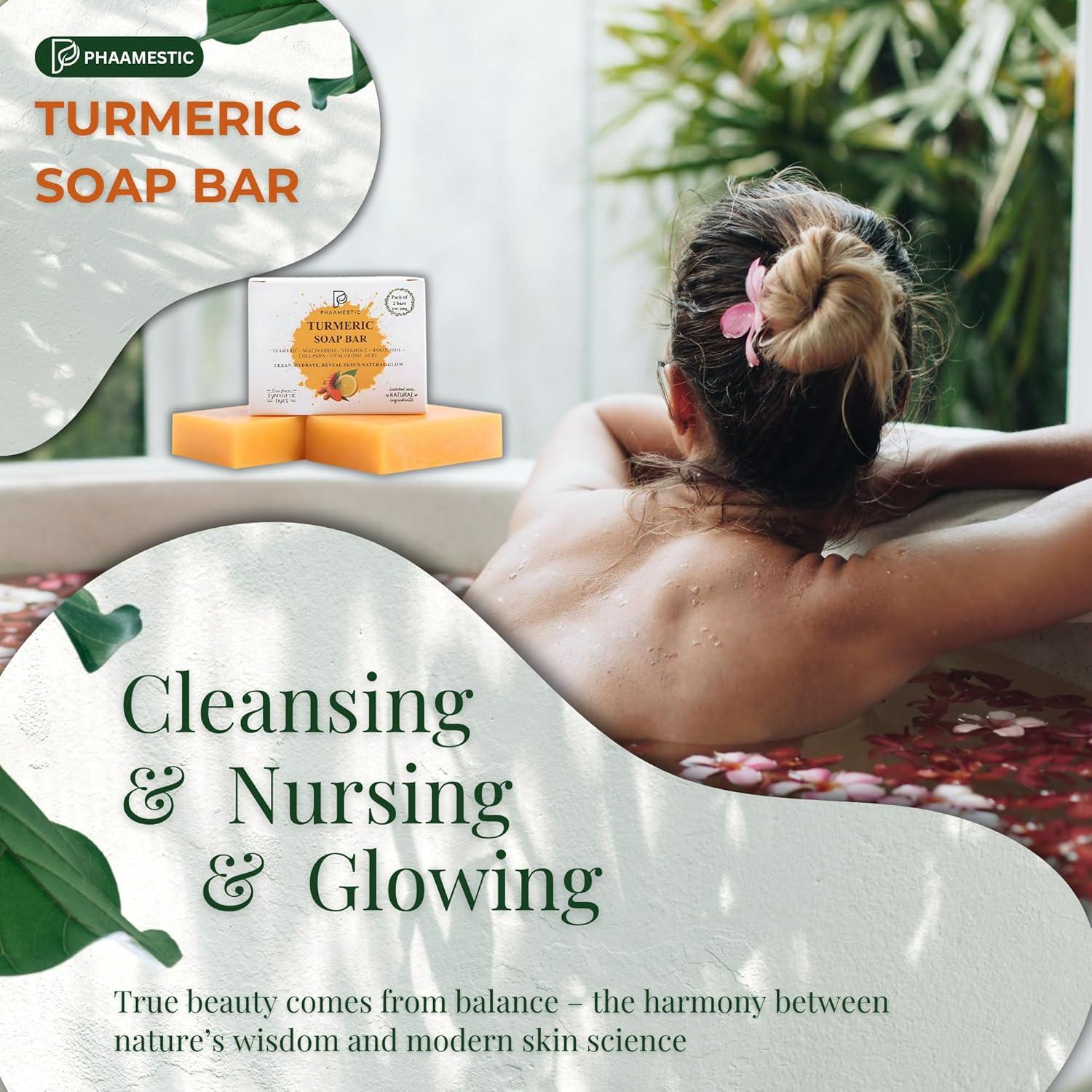 Barra de Jabón de Cúrcuma PHAAMESTIC - Hidratante y Exfoliante