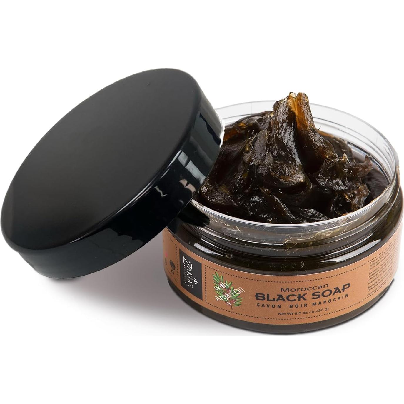 Kit de Cuidado de Piel Spa Hammam Marroquí 6 Piezas - Jabón Negro, Aceite de Argán