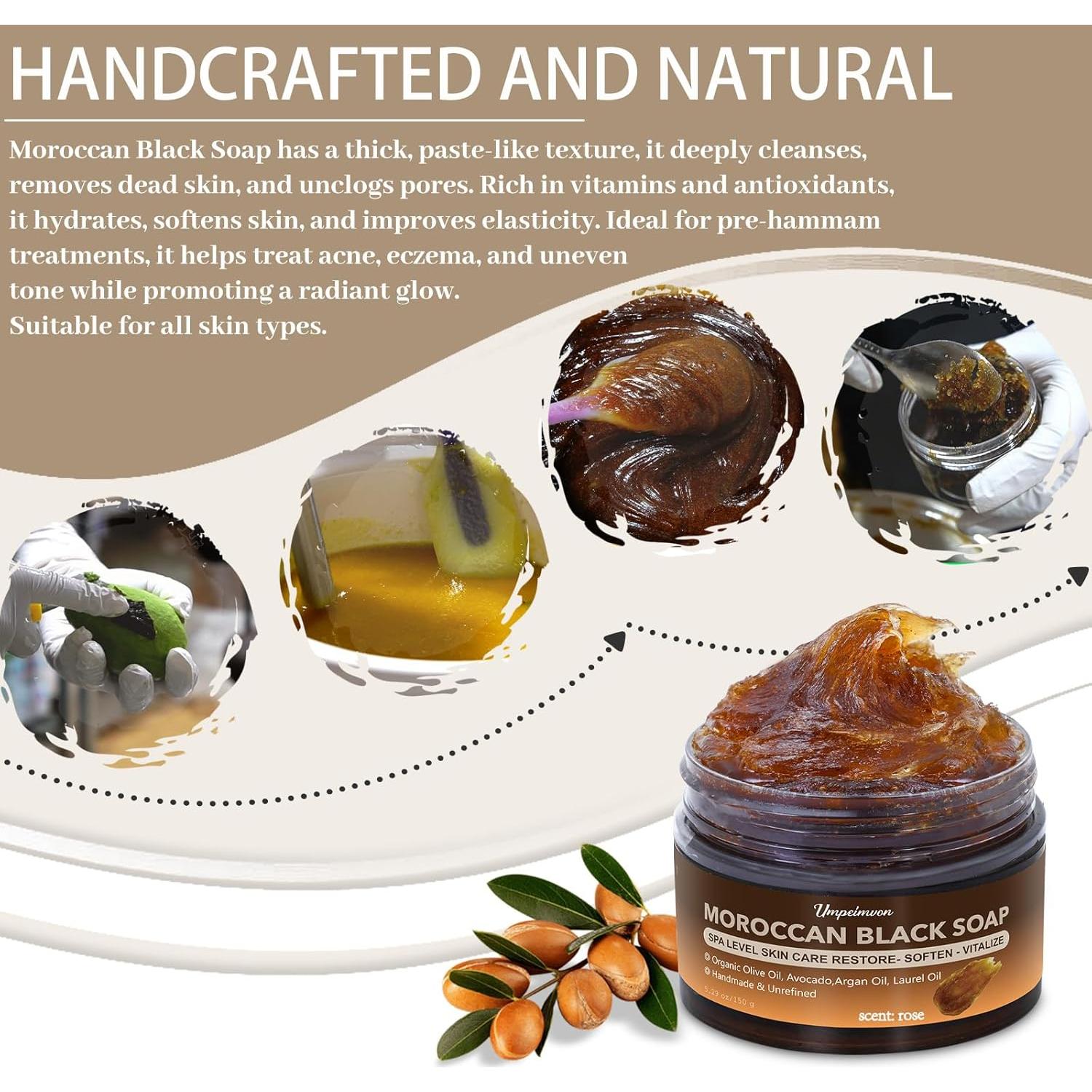 Jabón Negro Marroquí Forvirness con Aceite de Argán 150g