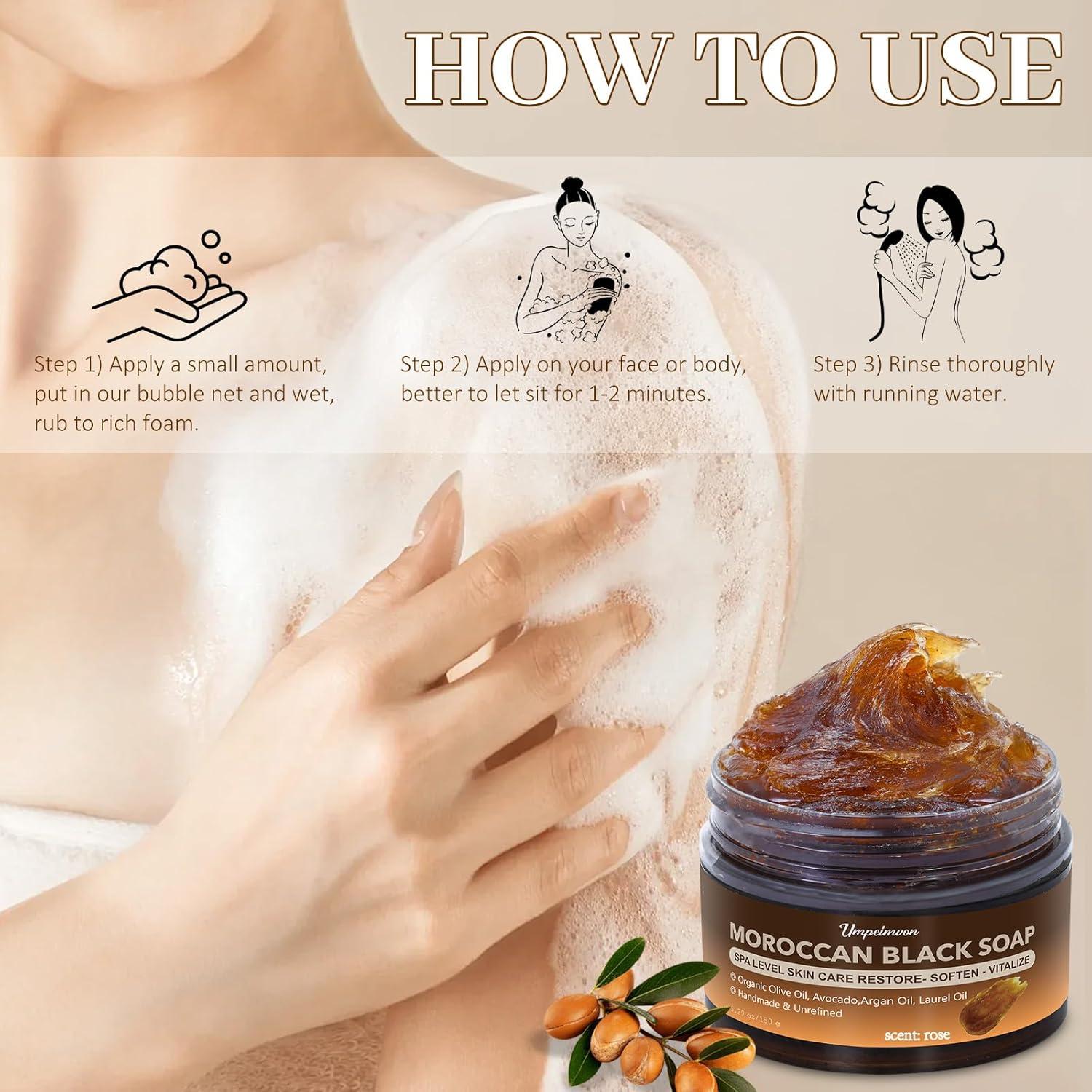 Jabón Negro Marroquí Forvirness con Aceite de Argán 150g