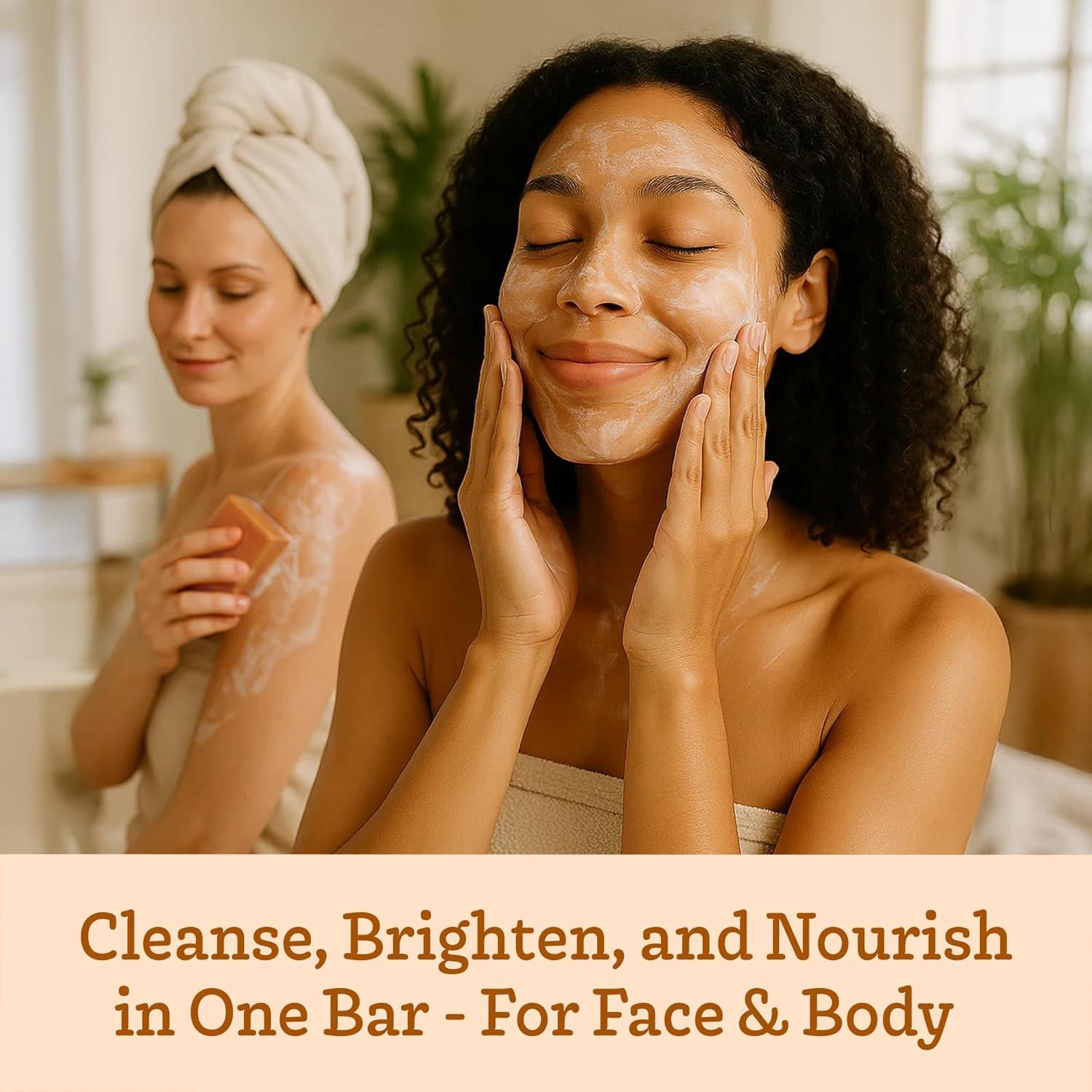 Jabón Natural de Leche de Cabra con Cúrcuma y Miel - Paquete de 3