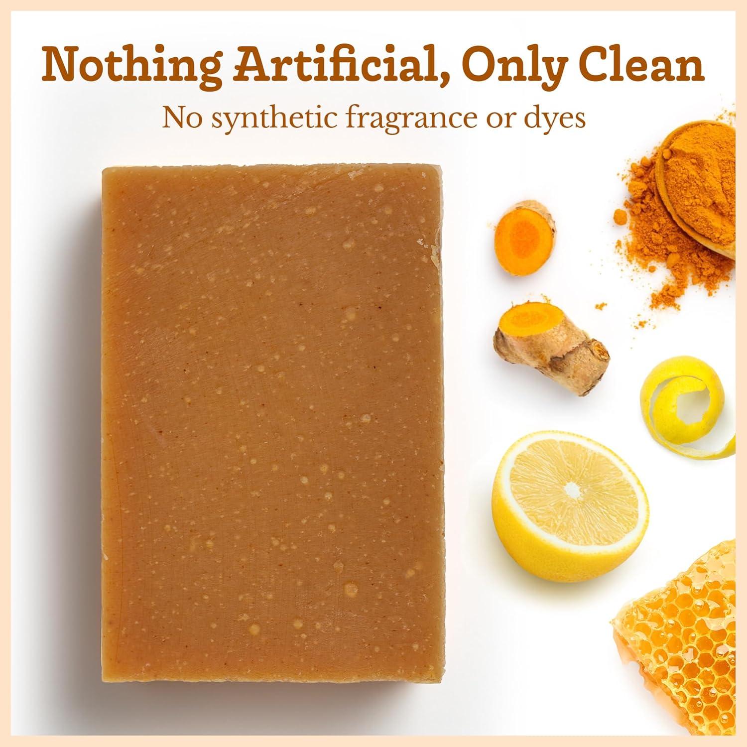 Jabón Natural de Leche de Cabra con Cúrcuma y Miel - Paquete de 3