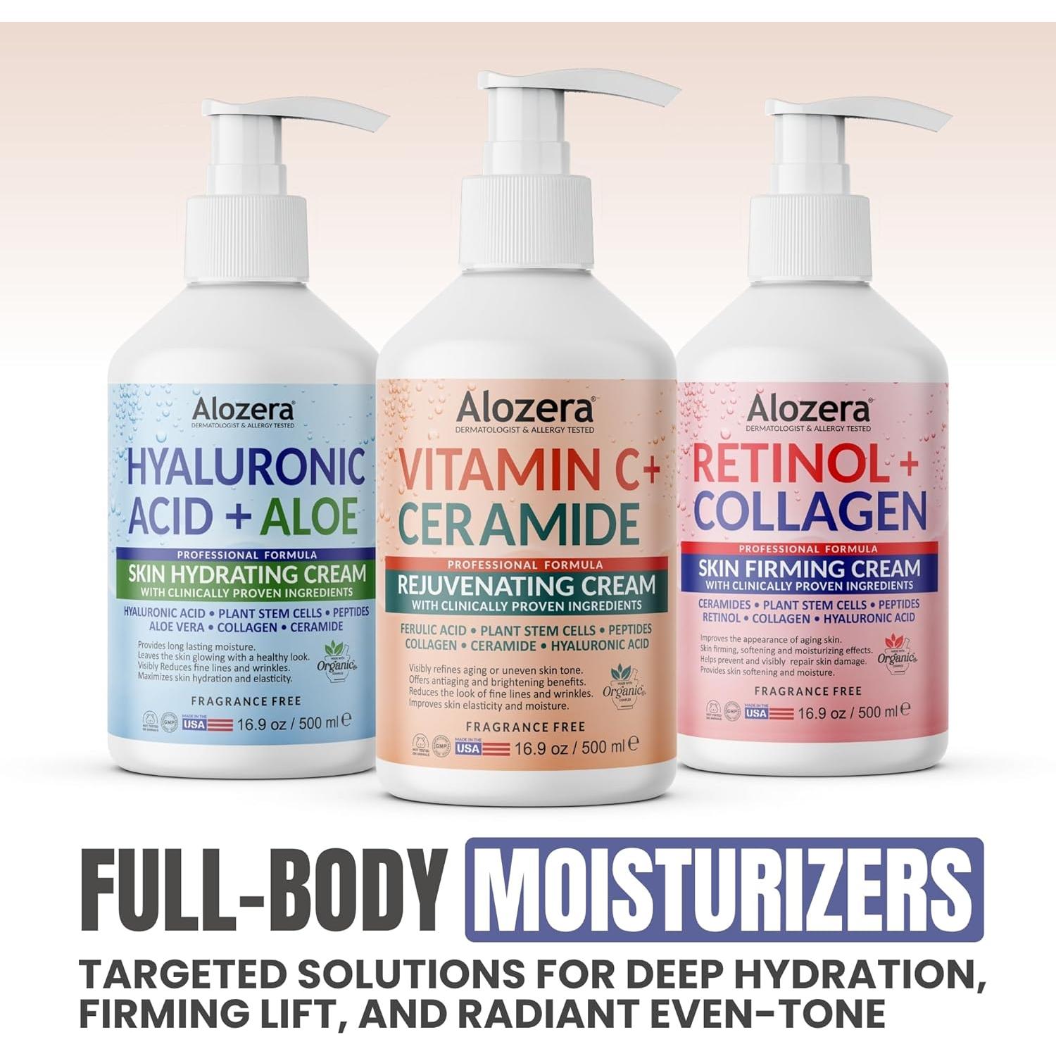 Crema Hidratante Antienvejecimiento Alozera 478 ml x2