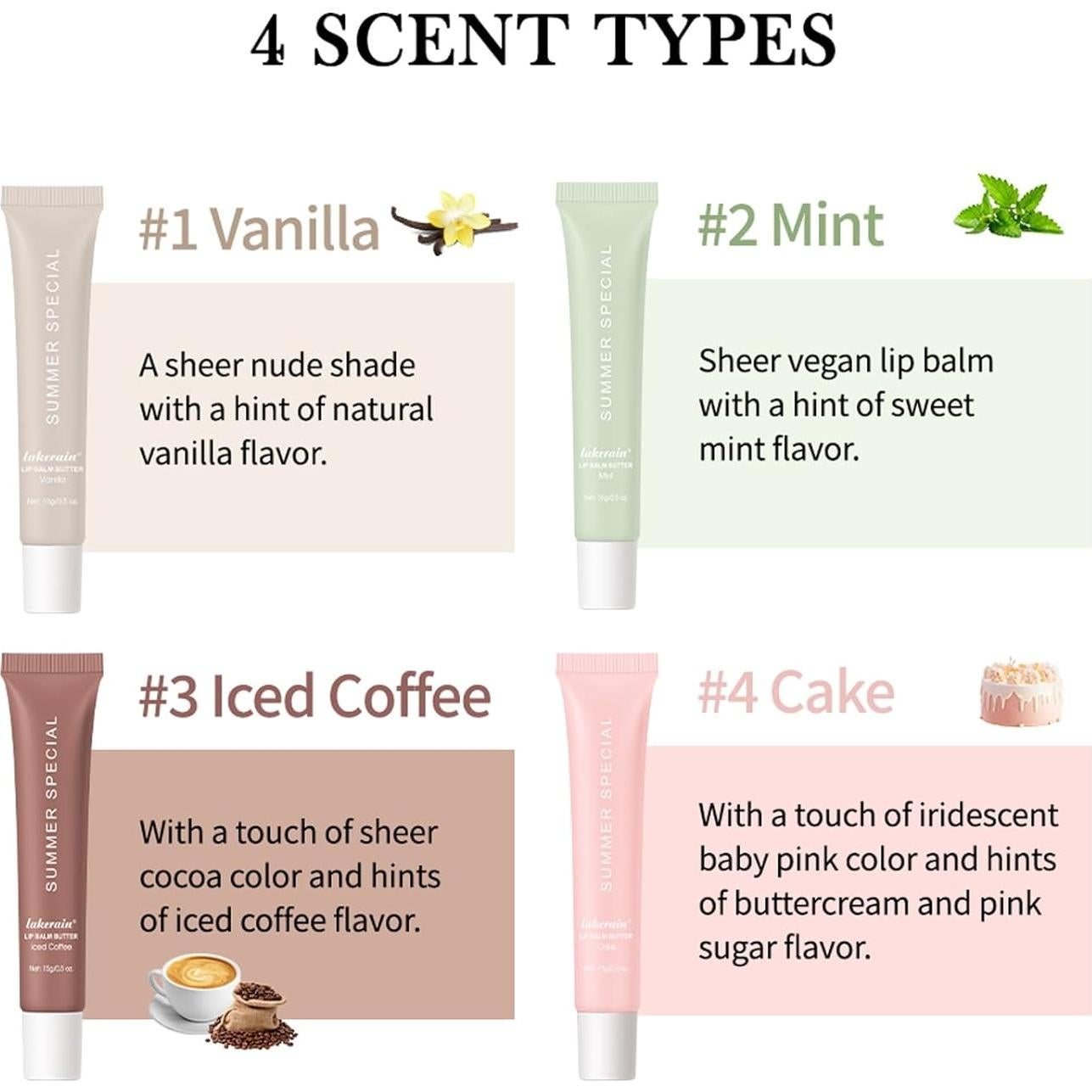 Bálsamo Labial URQT 4PCS Hidratante y Suavizante 100g