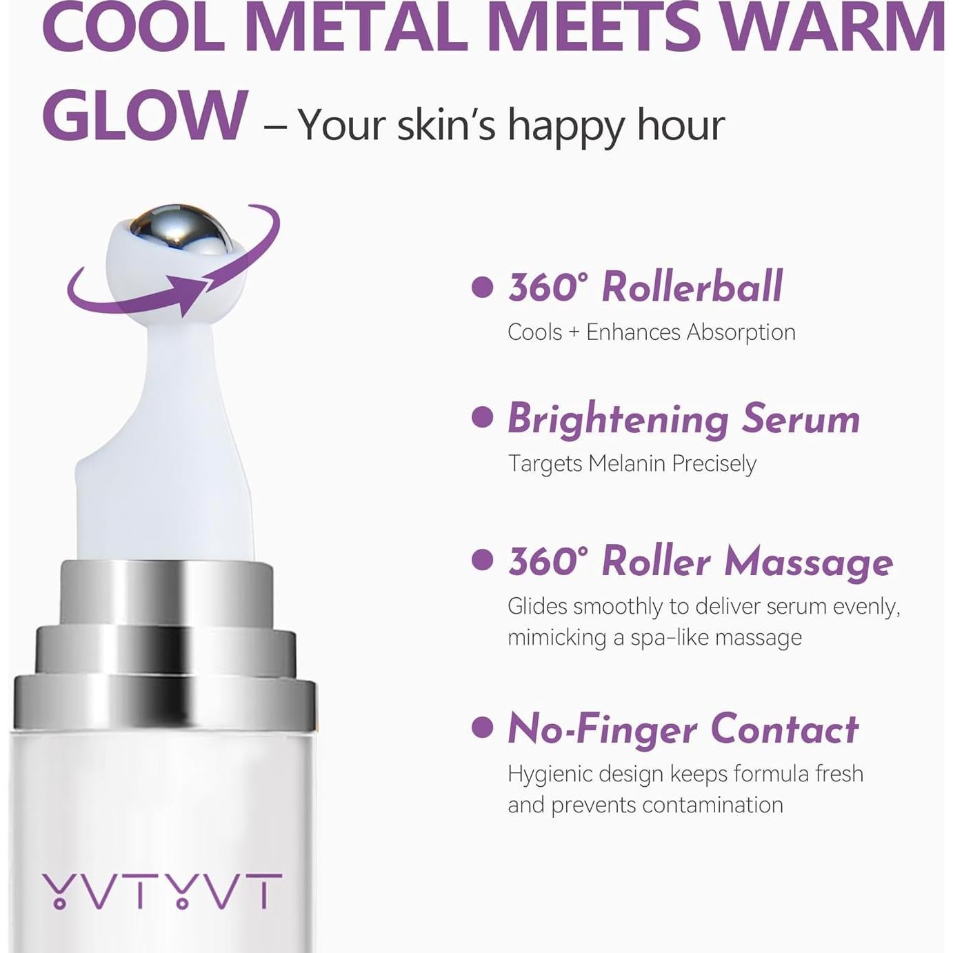 Suero Aclarador de Manchas Oscuras YVTYVT 20 ml con Bola Rodante