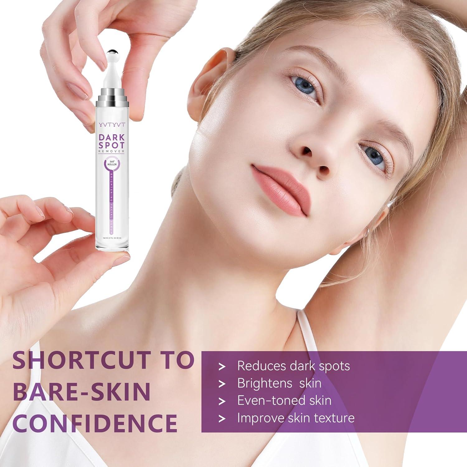 Suero Aclarador de Manchas Oscuras YVTYVT 20 ml con Bola Rodante