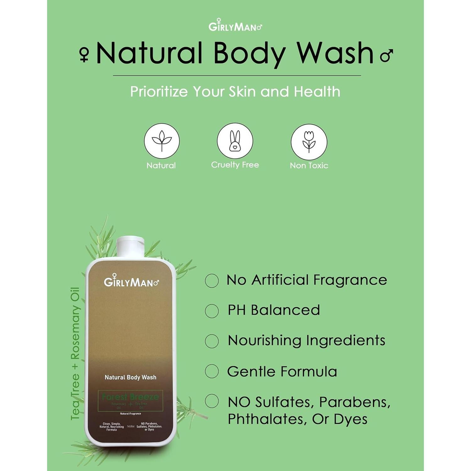 Jabón Corporal Natural GirlyMan - Romero Árbol de Té, 9g