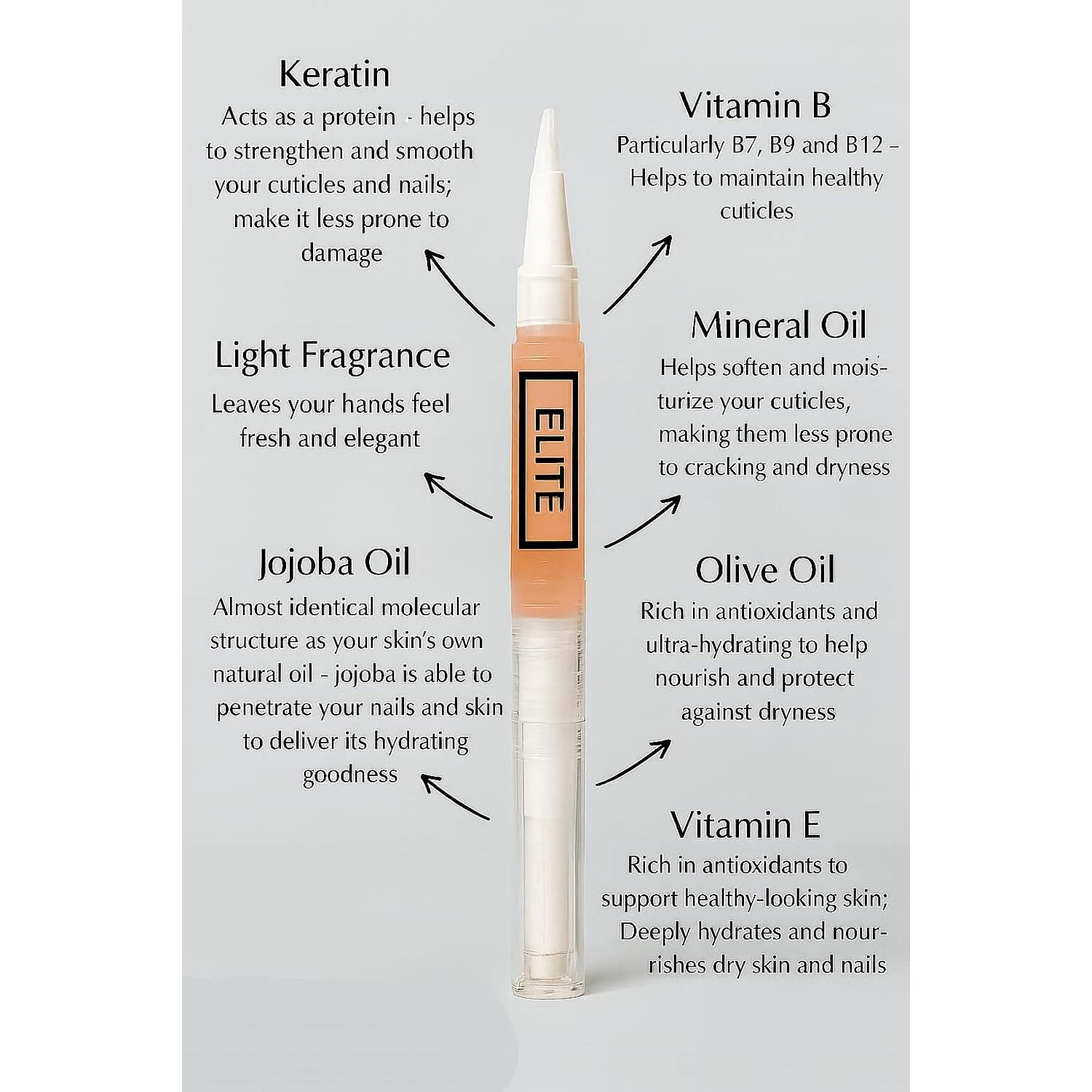 Bolígrafo Aceite para Cutículas Elite Naranja 17g Hidratante