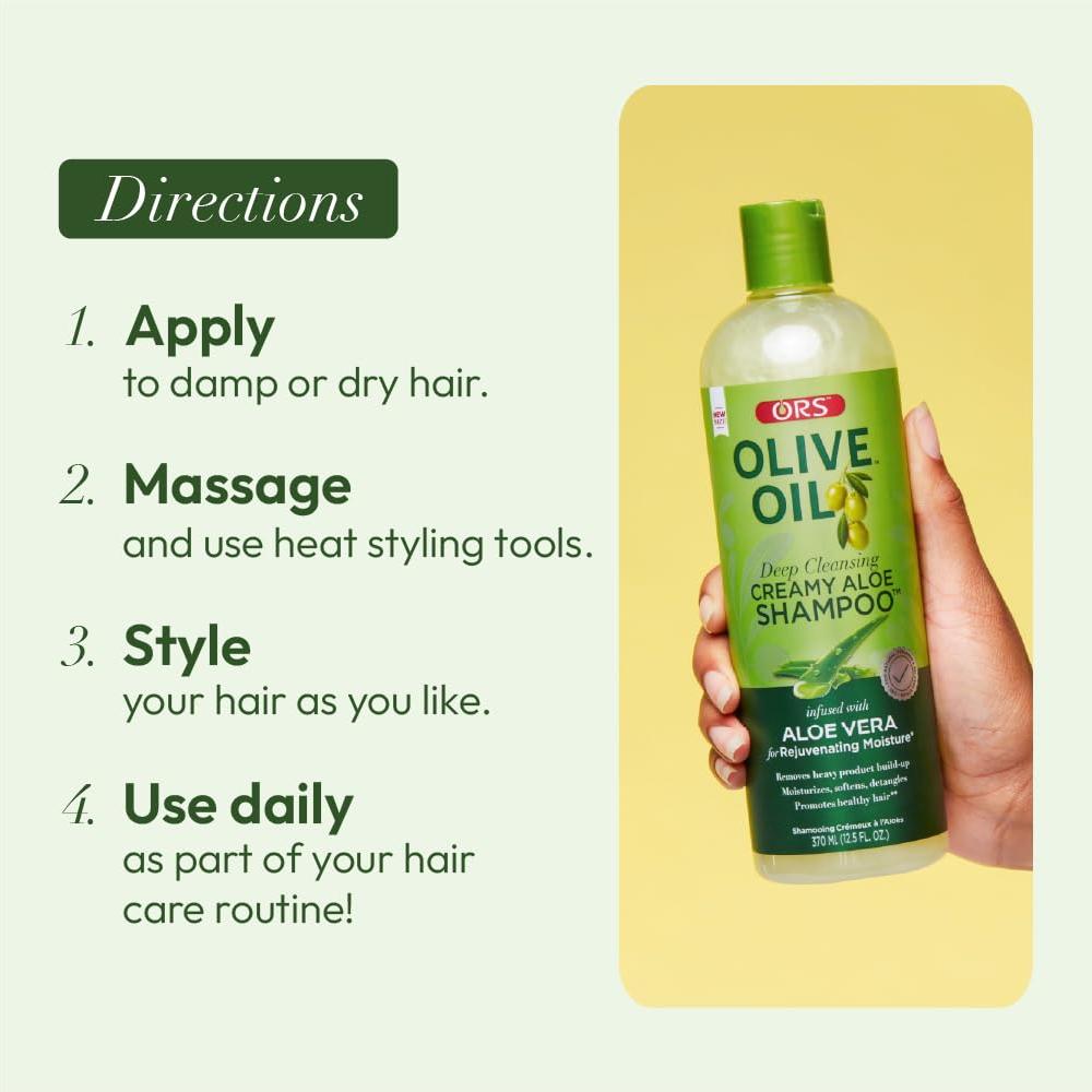 Champú Cremoso ORS Aloe y Aceite de Oliva 2 x 355 ml