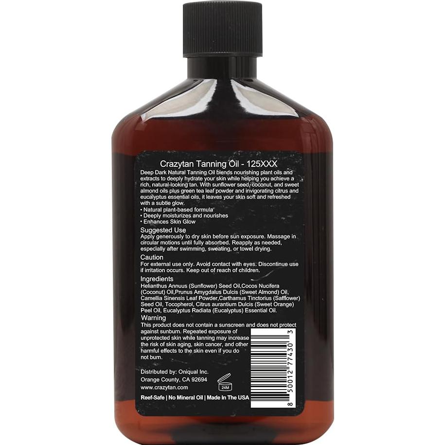 Aceite Bronceador Natural Crazytan 226g Aroma Cítrico
