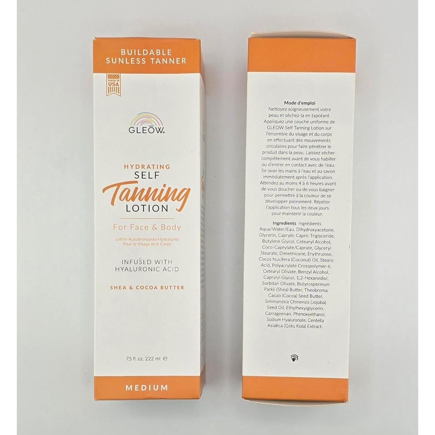 Autobronceador GLEOW 212 g - Loción Hidratante para Cara y Cuerpo