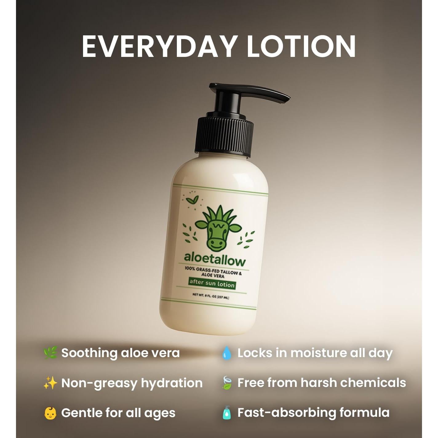 Loción Después del Sol AloeTallow 248g - Hidratante Natural