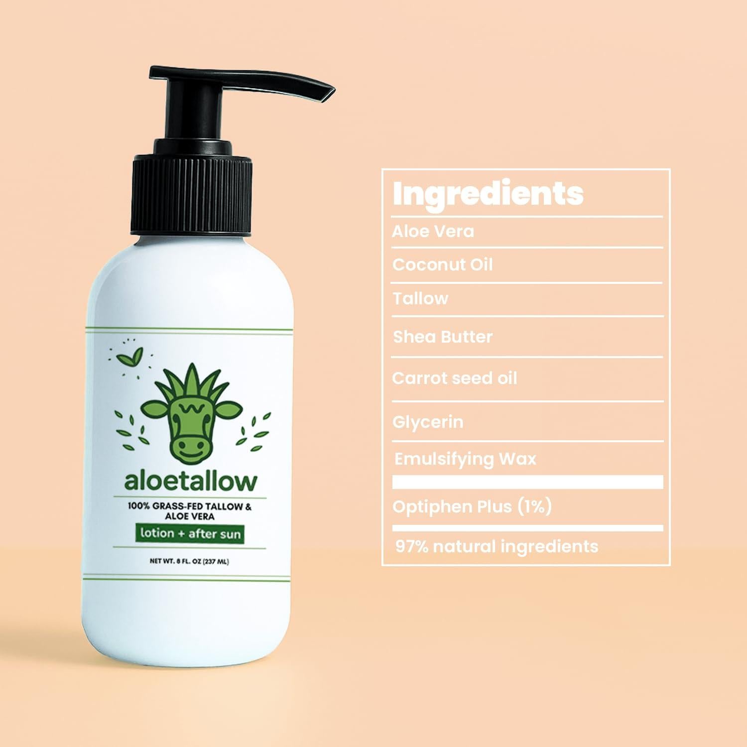 Loción Después del Sol AloeTallow 248g - Hidratante Natural