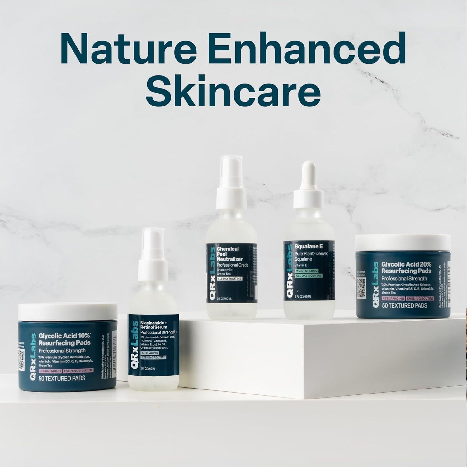 Almohadillas Exfoliantes QRxLabs 50 Unidades Ácido Salicílico 2% Glicólico 10%