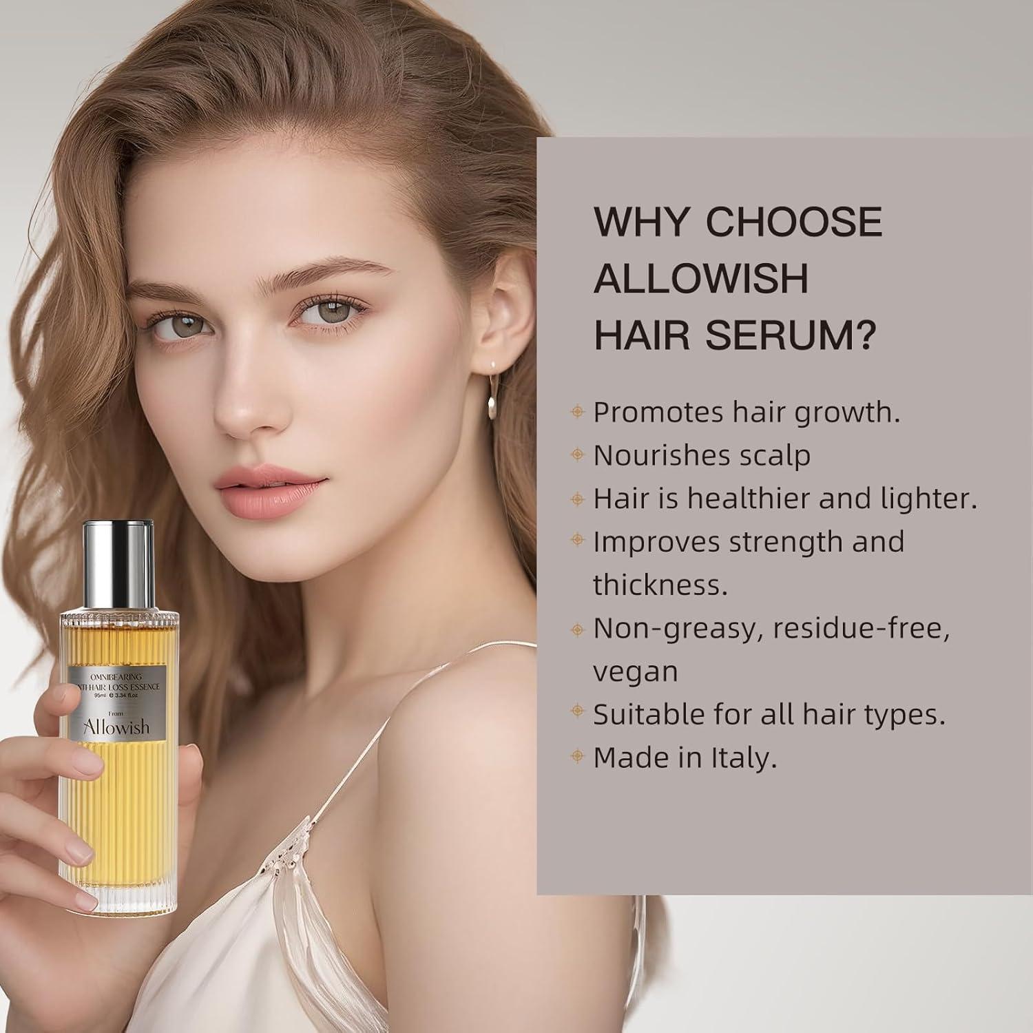 Suero Engrosante para el Crecimiento del Cabello Allowish 95 ml - Con Biotina y Cafeína