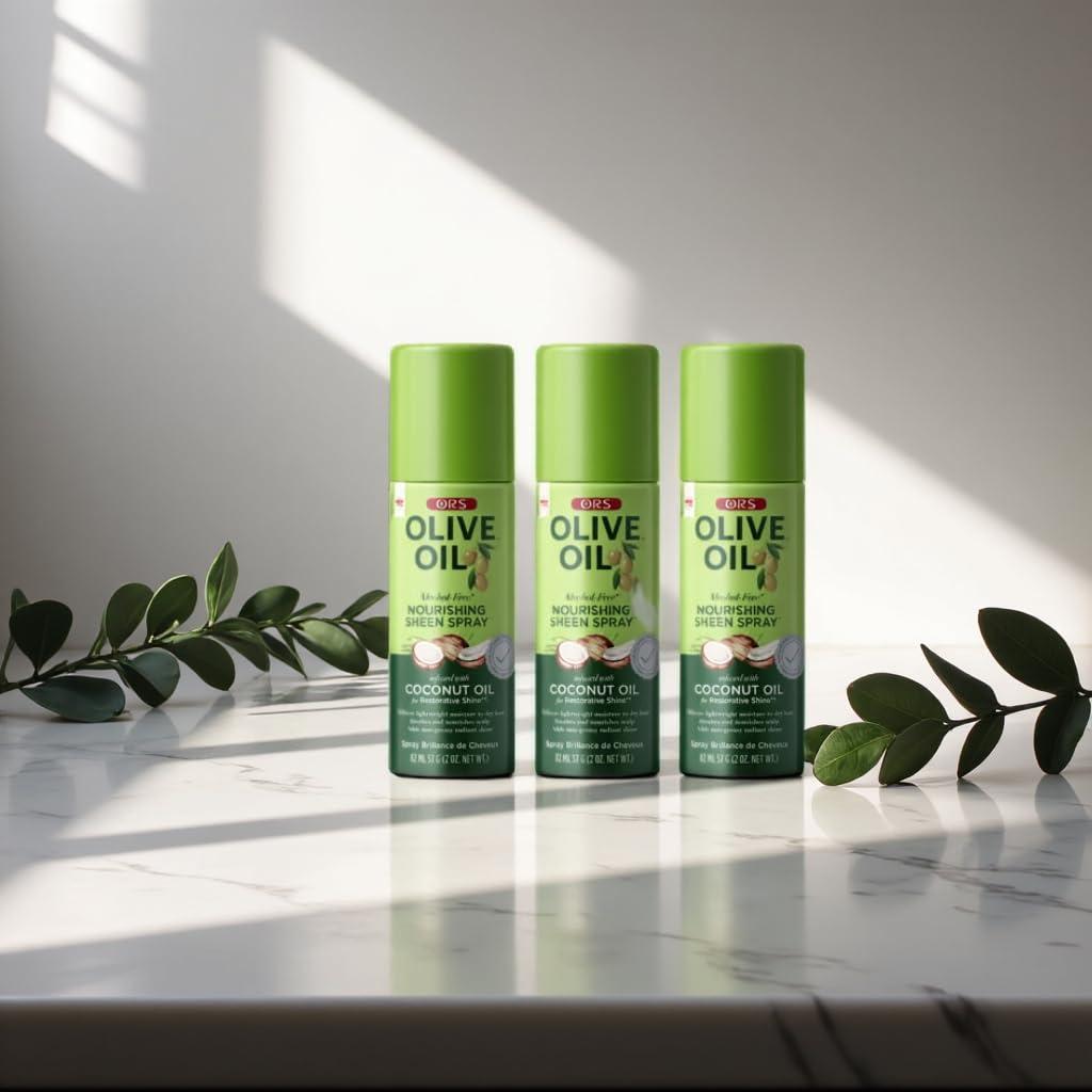 Spray Brillo Nutritivo ORS Aceite de Oliva y Coco 3x60ml