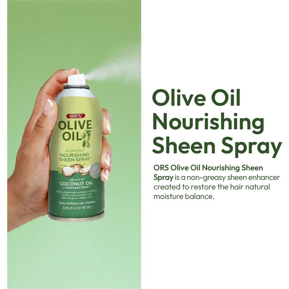 Spray Brillo Nutritivo ORS Aceite de Oliva y Coco 3x60ml