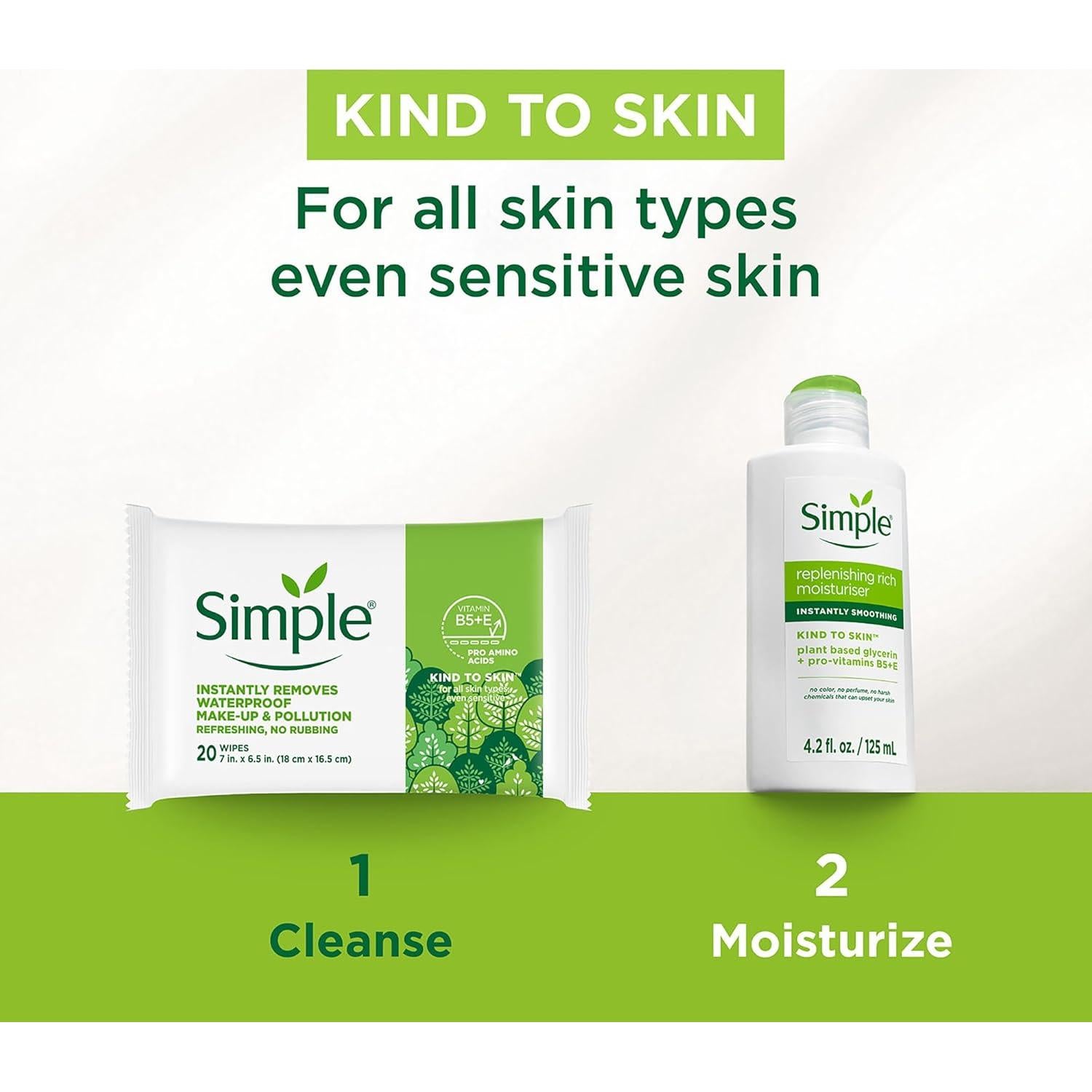 Toallitas Desmaquillantes Micelares Simple 25 Unidades Piel Sensible