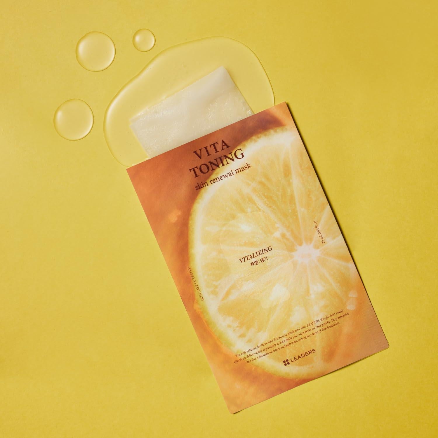 Mascarilla Facial Leaders Vita Toning - 10 Hojas Hidratantes